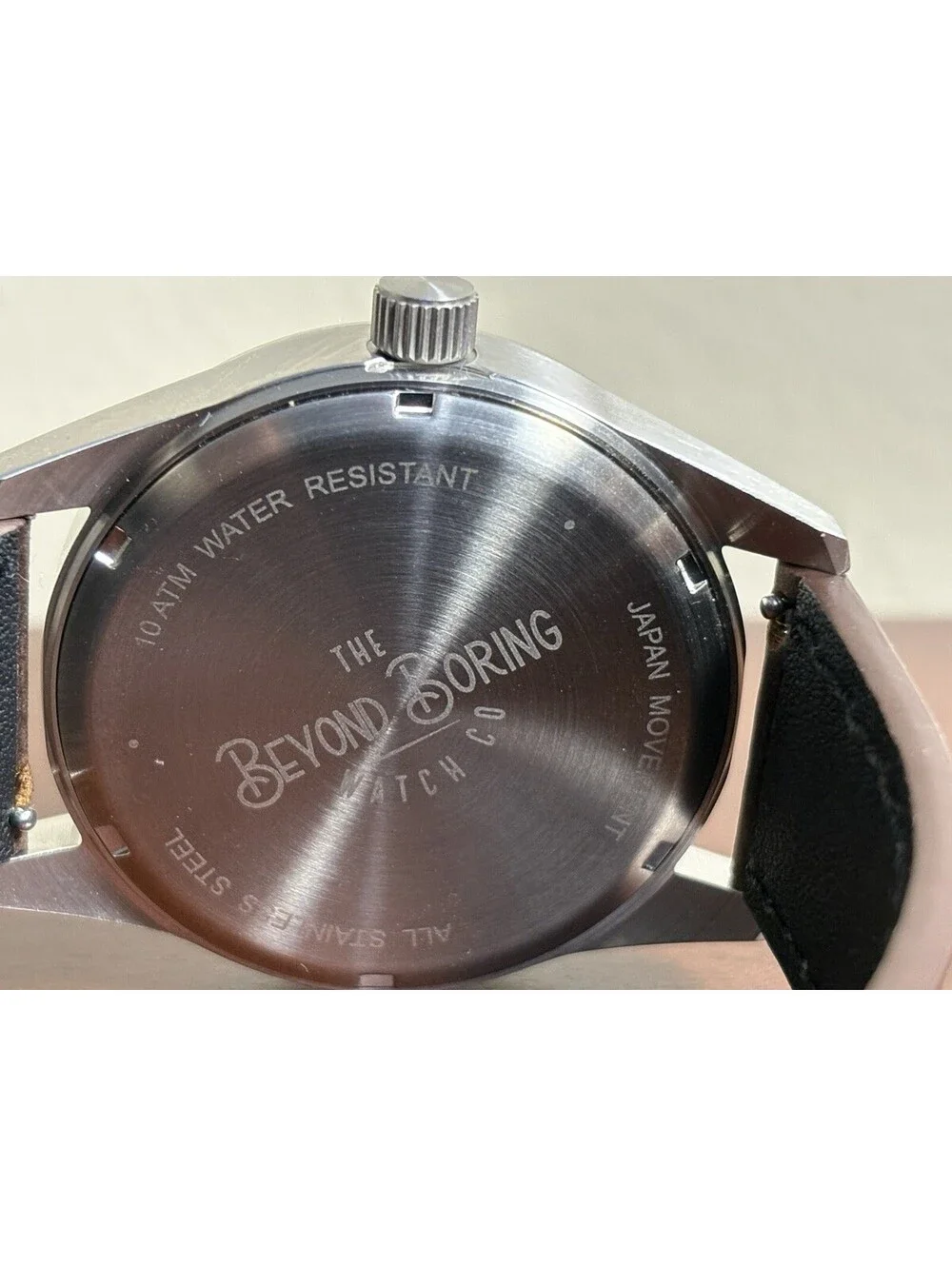 Beyond Boring Men's Quartz Watch Blue Dial Brown Leather Strap 100m Box